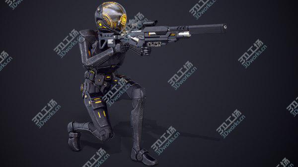 images/goods_img/20210312/Sci-Fi Soldier Female With The Sniper Rifle Rigged model/3.jpg